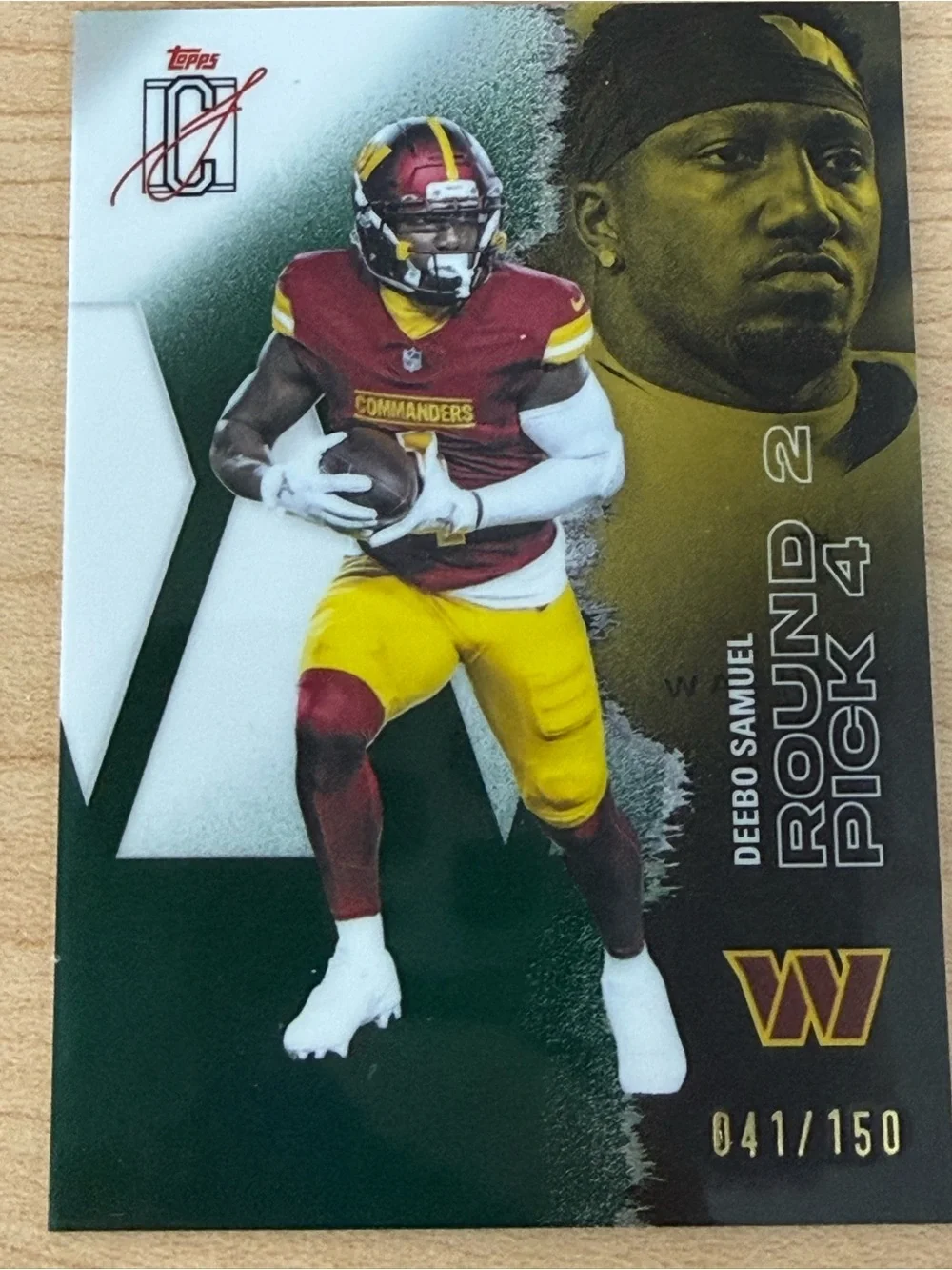 Topps Deebo Samuel Commanders Card — Burgundy, Gold & Green Accents